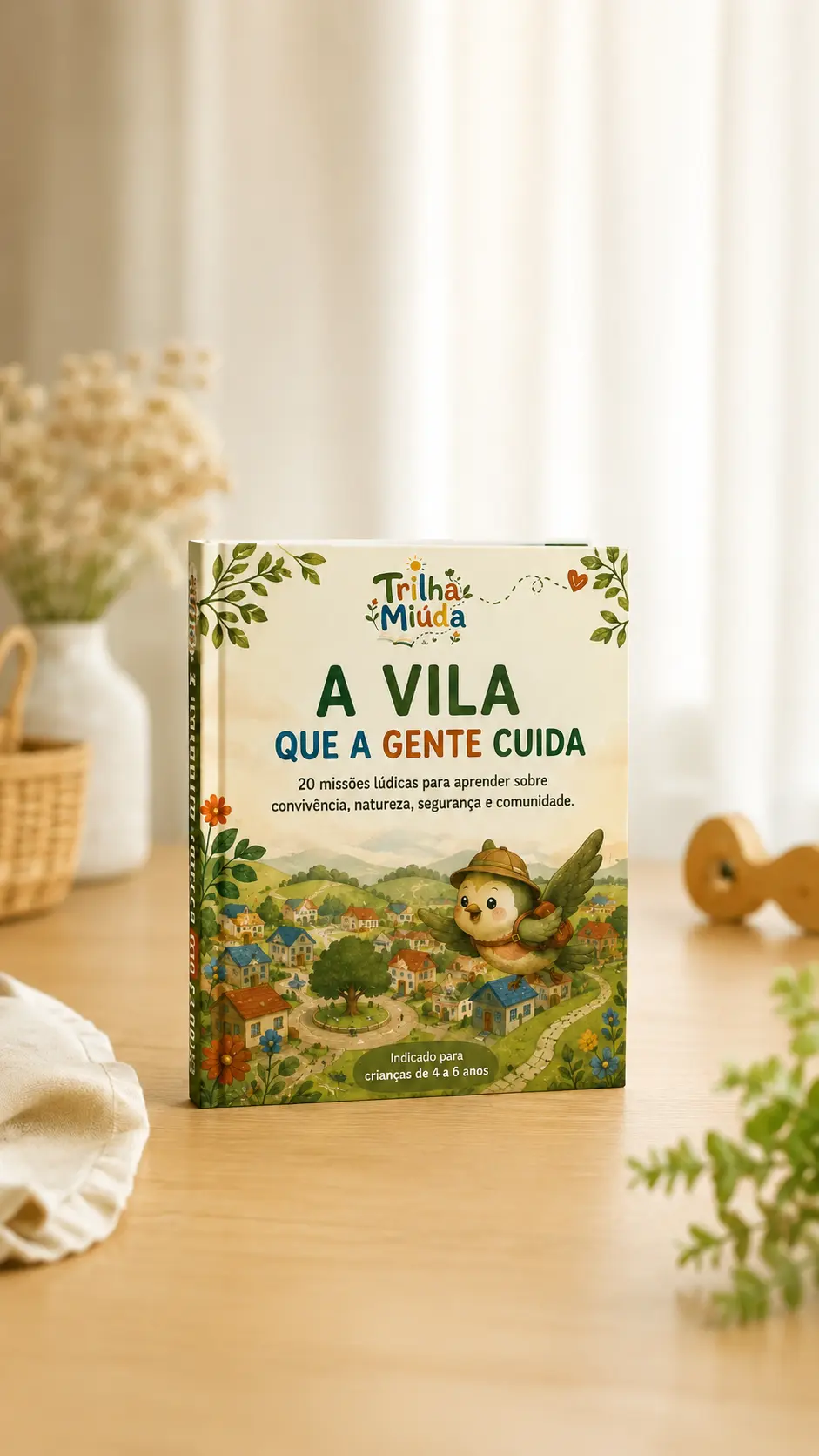 Livro A Vila que a Gente Cuida em ambiente acolhedor