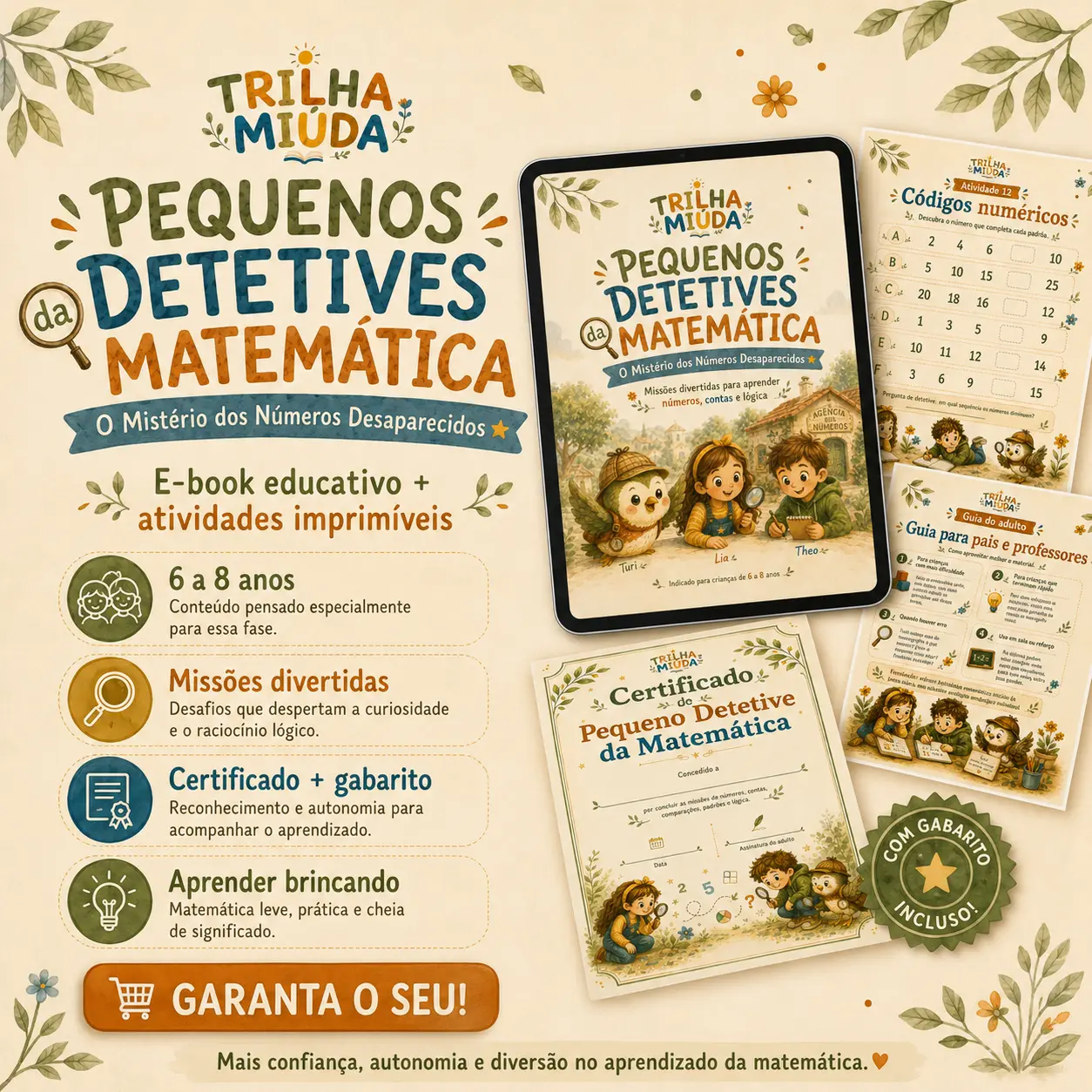 Apresentação do volume Pequenos Detetives da Matemática e dos itens incluídos